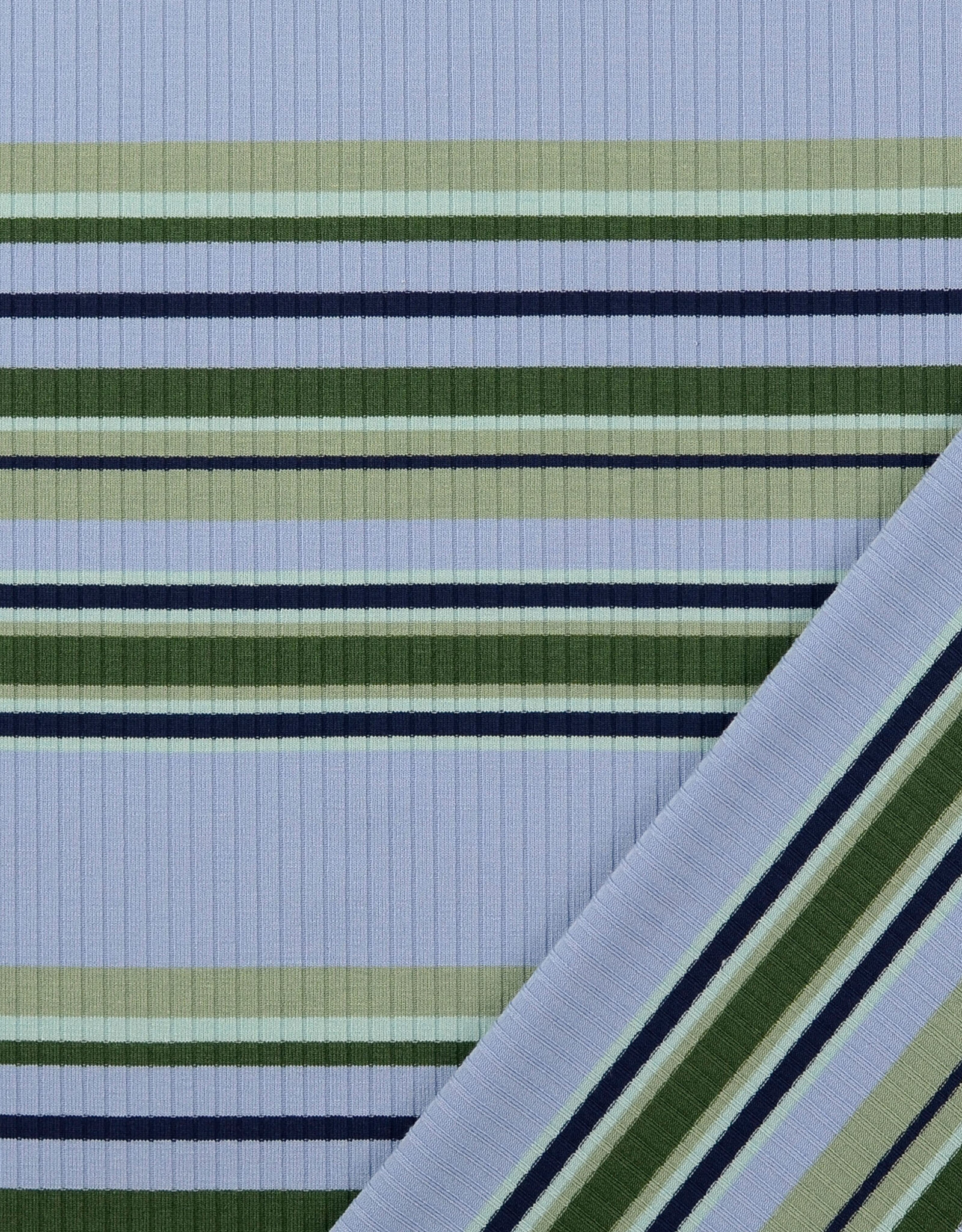 Rib Jersey - Stripes - Blauw
