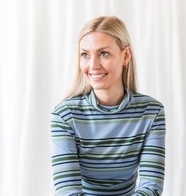 Rib Jersey - Stripes - Blauw