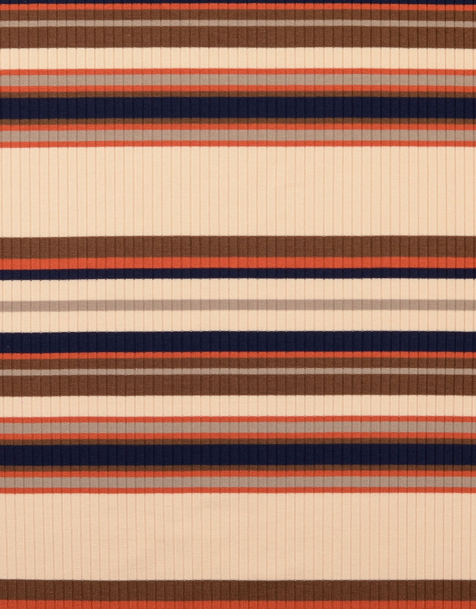 Rib Jersey - Stripes - Bruin