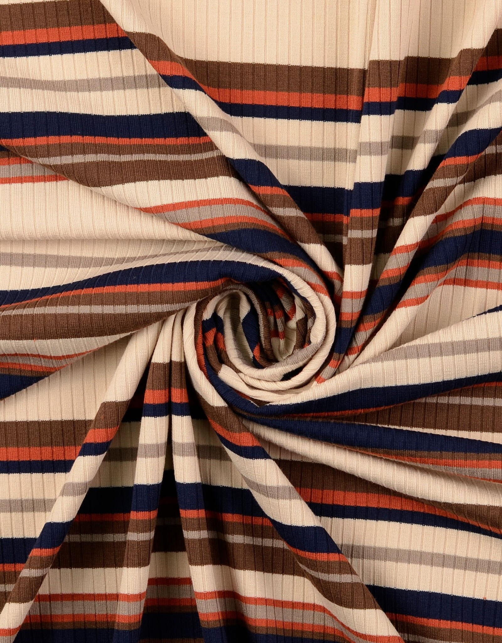 Rib Jersey - Stripes - Bruin