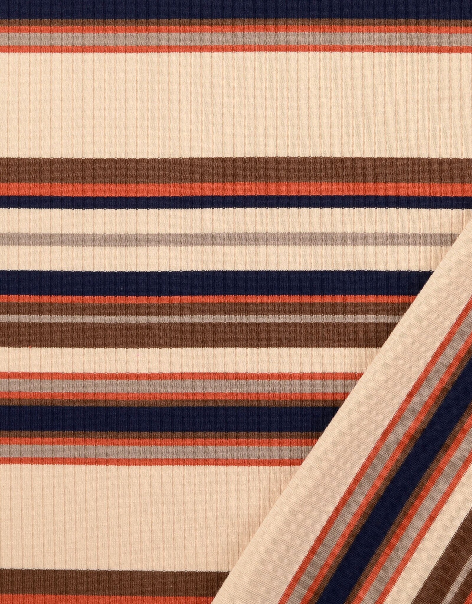 Rib Jersey - Stripes - Bruin