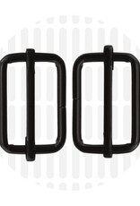 Schuifgesp - Mat Zwart - 2 Stuks