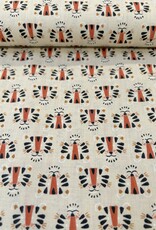 Katoen Poplin - Lion - Crème