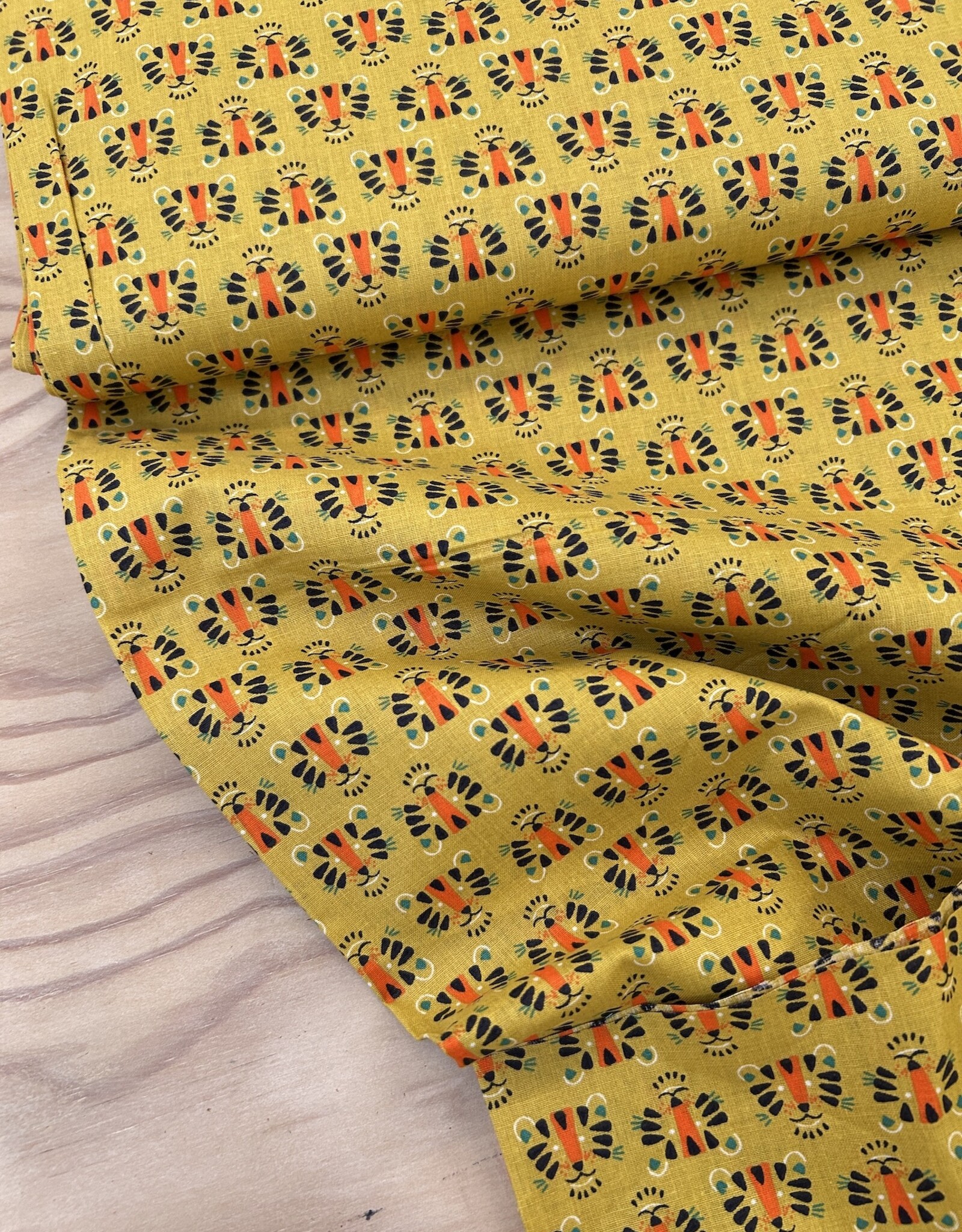 Katoen Poplin - Lion - Oker