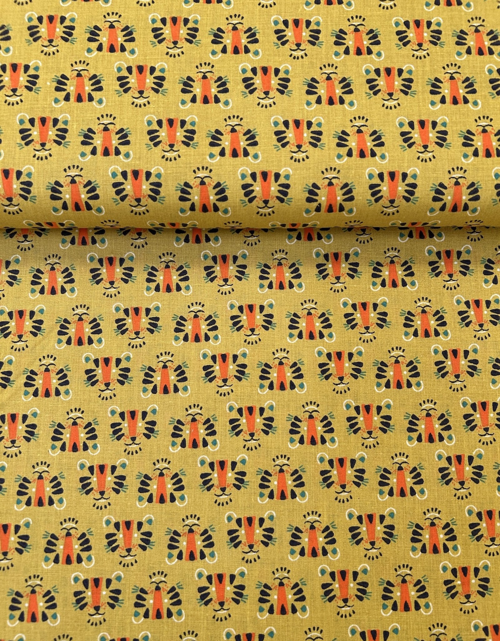 Katoen Poplin - Lion - Oker