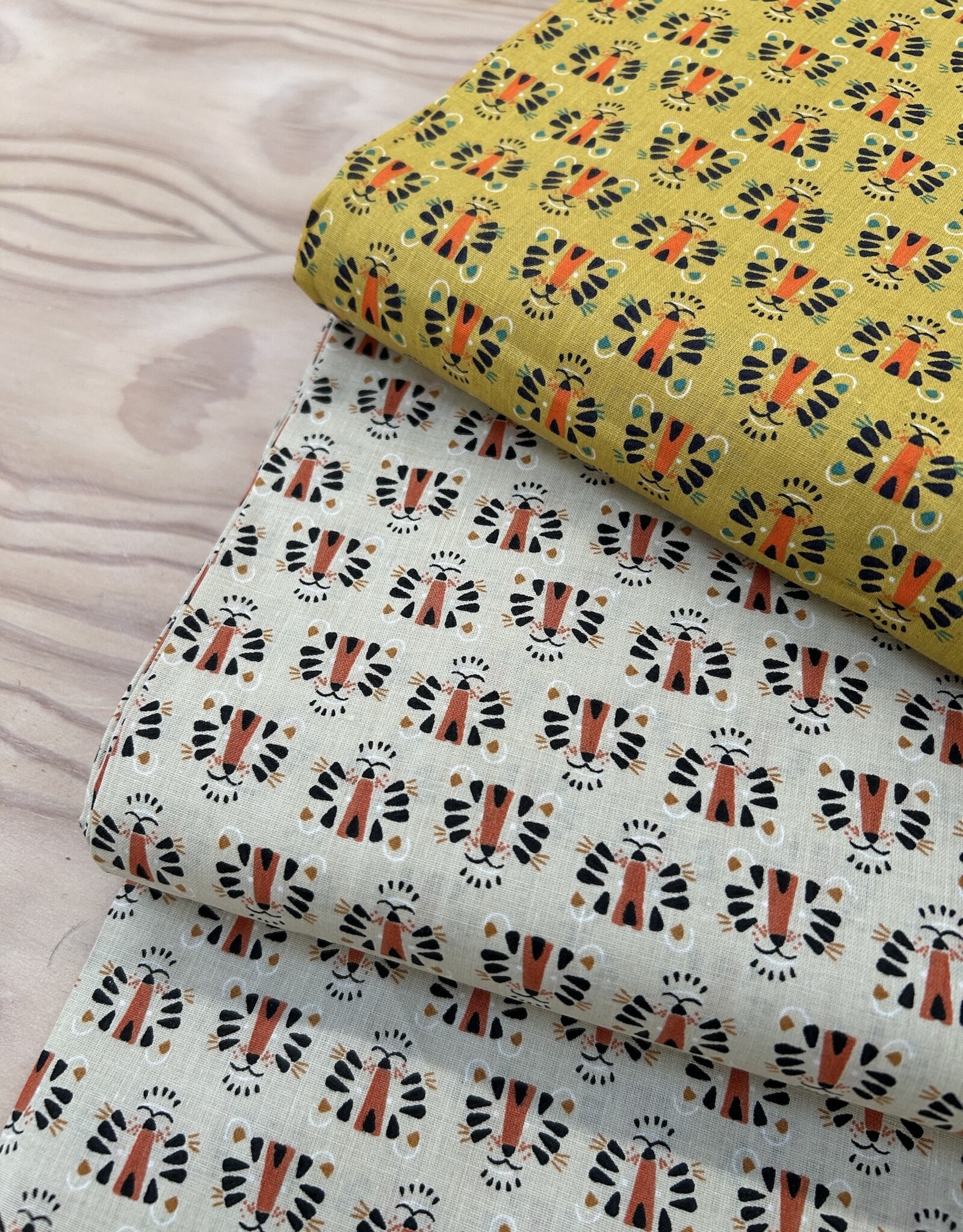 Katoen Poplin - Lion - Oker