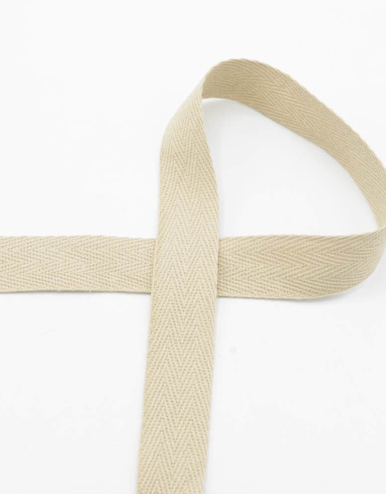 Keperband katoen - 20mm - Licht beige