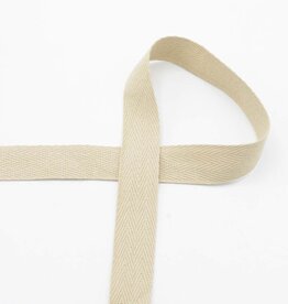 Keperband katoen - 20mm - Licht beige