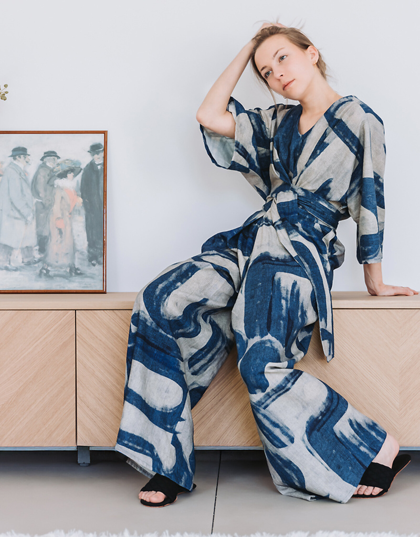 See You at Six Linen Viscose Blend - Drifting Course