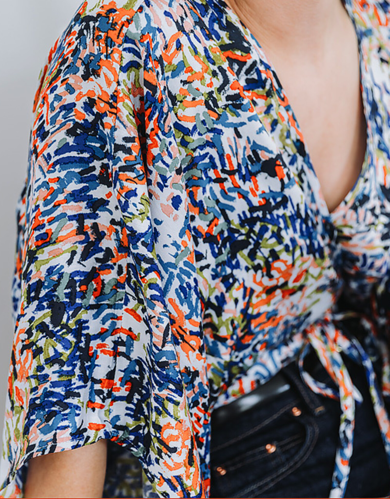 See You at Six Ecovero Viscose Rayon Satin - Paint fun