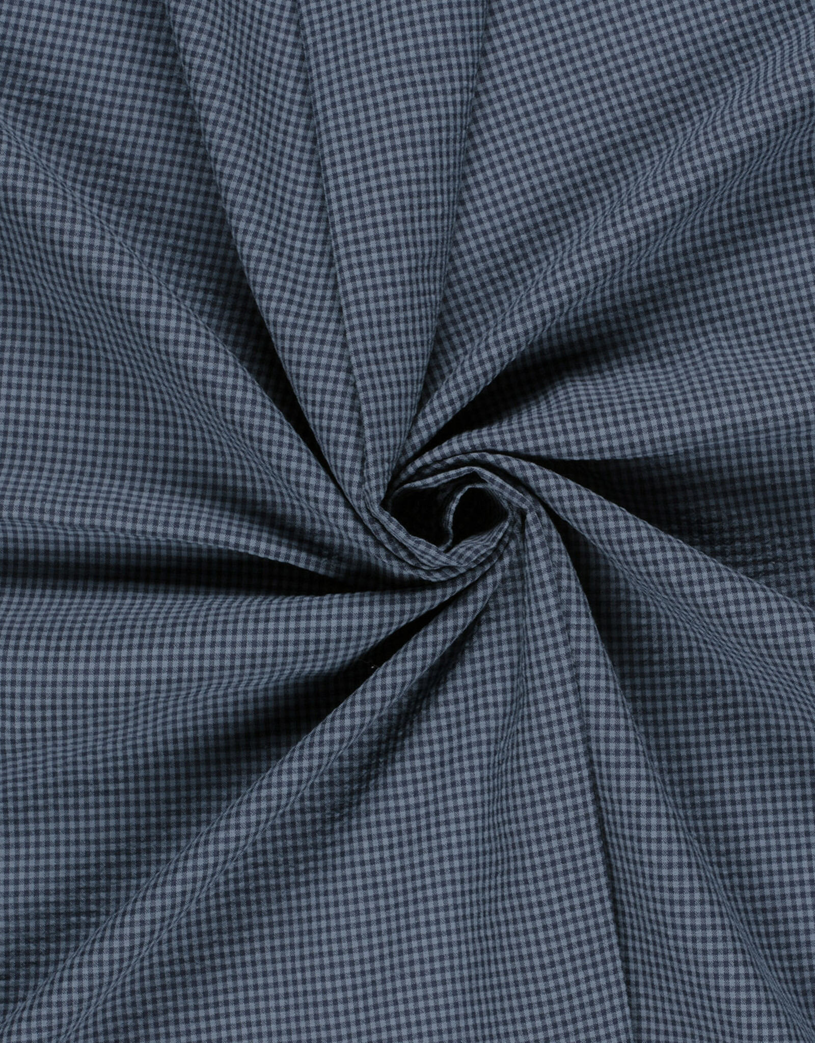 Seersucker - Fijne Vichy - Blauw