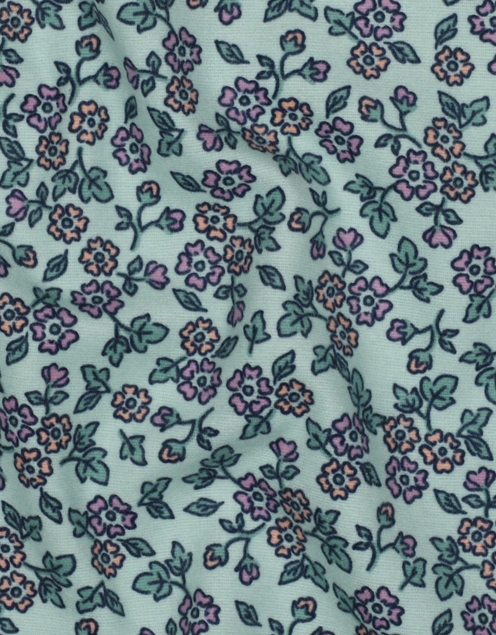 Flanel Katoen - Flowers Mint