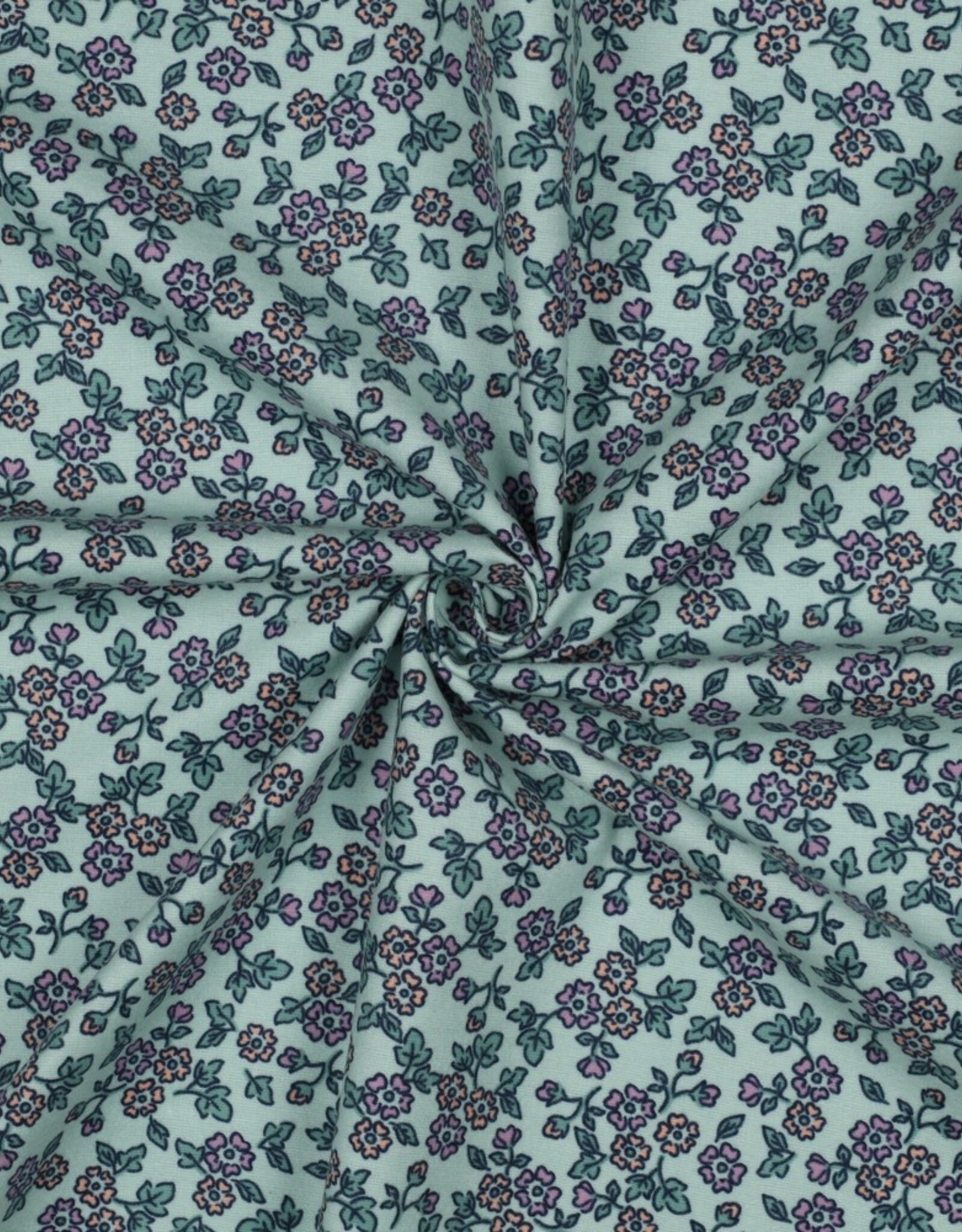 Flanel Katoen - Flowers Mint
