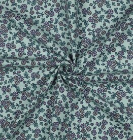 Flanel Katoen - Flowers Mint Flanel Katoen - Flowers Mint