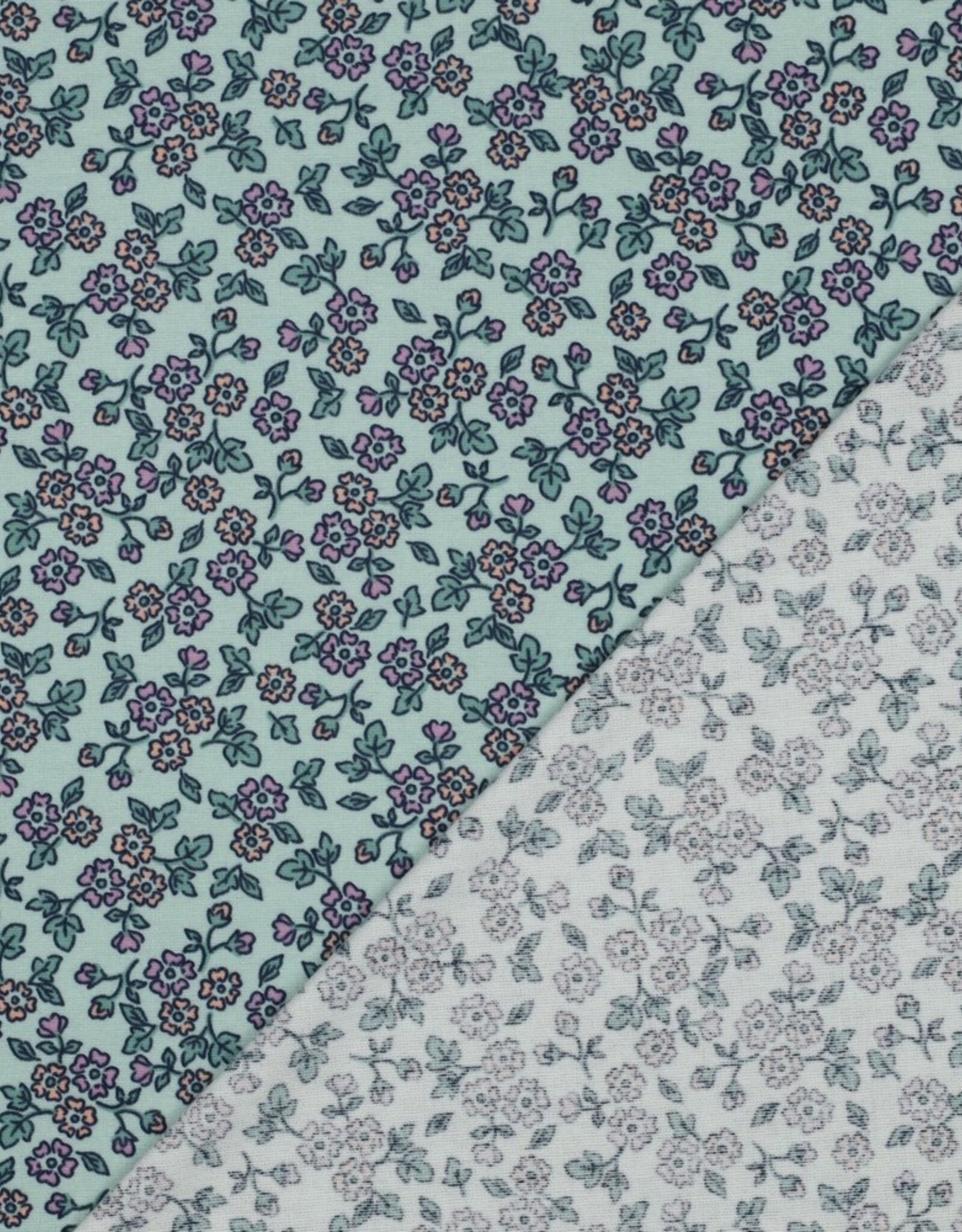 Flanel Katoen - Flowers Mint
