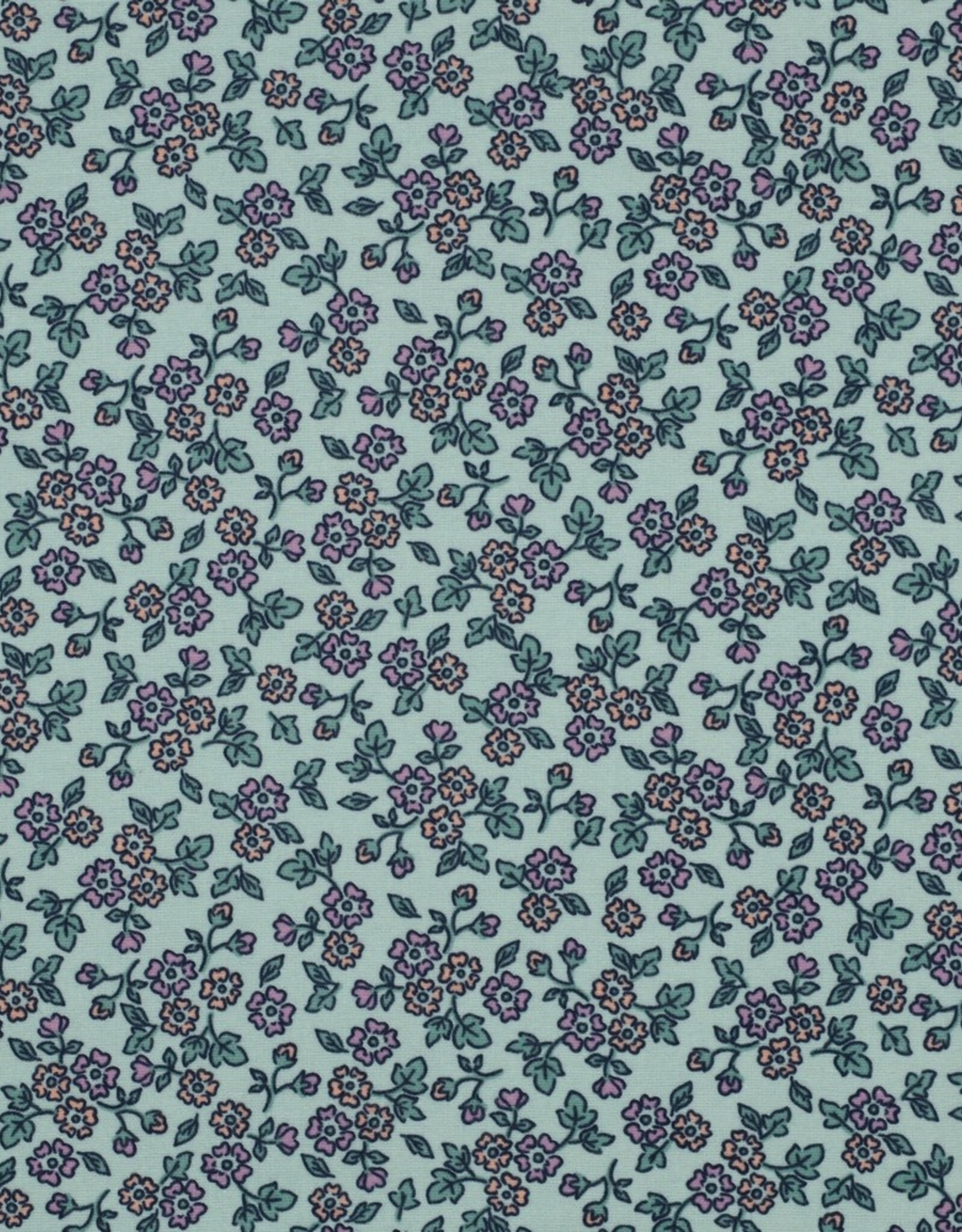 Flanel Katoen - Flowers Mint