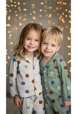 Flanel Katoen - Smileys - Green Flanel Katoen - Smileys - Green