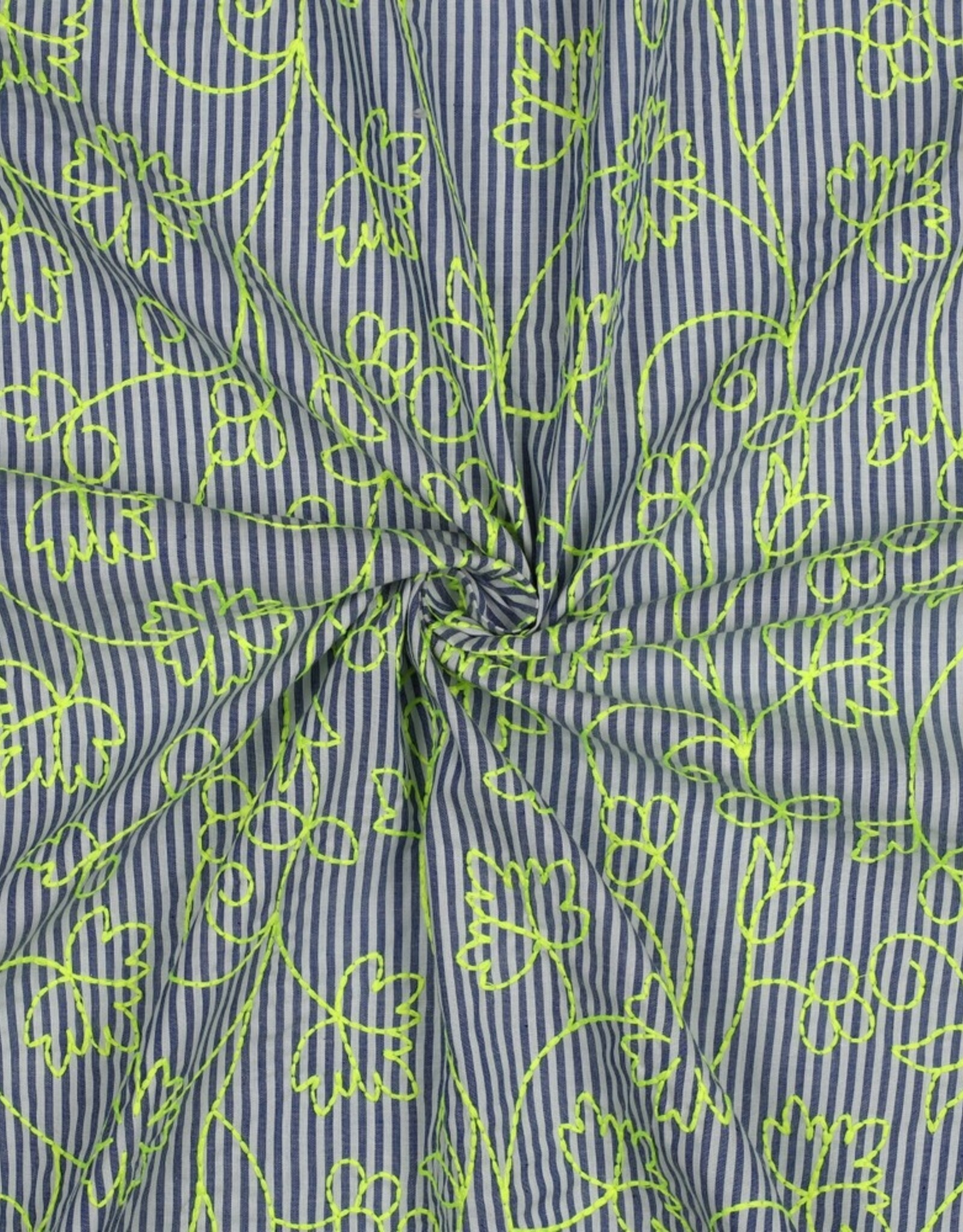Fibre Mood Katoen Poplin Stripes - Broderie