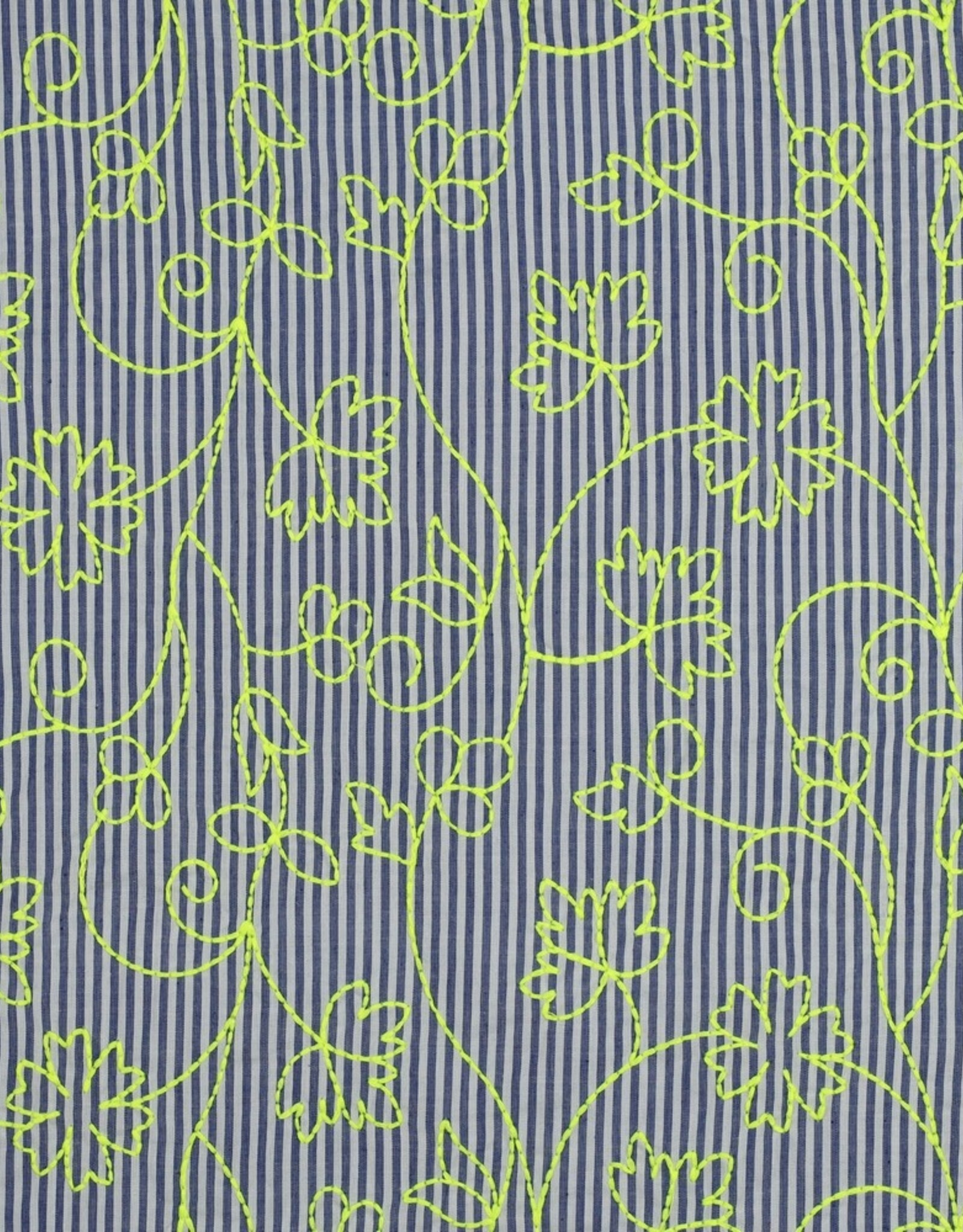 Fibre Mood Katoen Poplin Stripes - Broderie