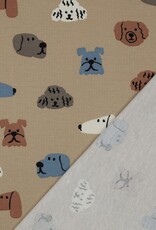 Wafel Jersey - Dogs Faces Wafel Jersey - Dogs Faces