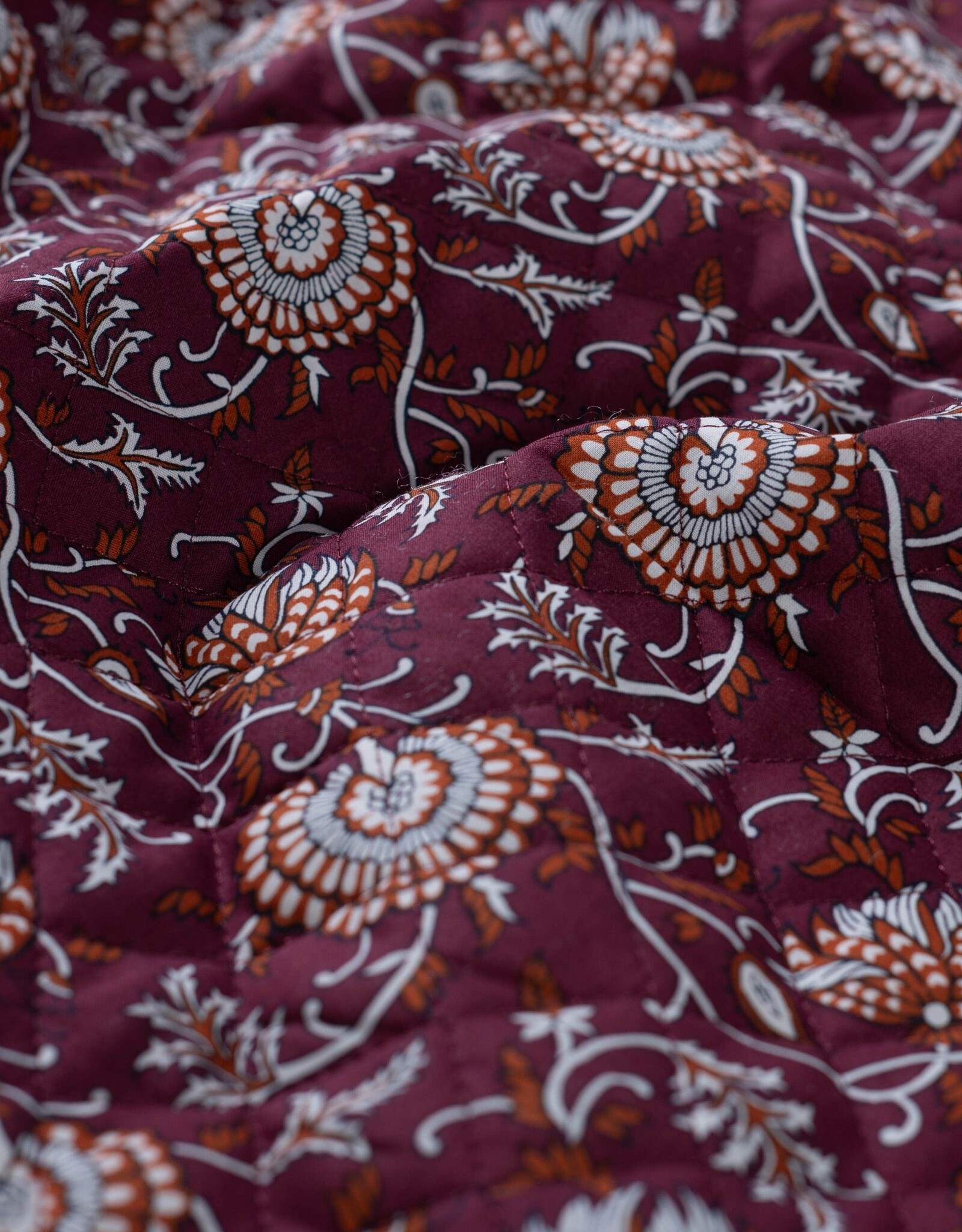 Stepper katoen - Bordeaux & Rust