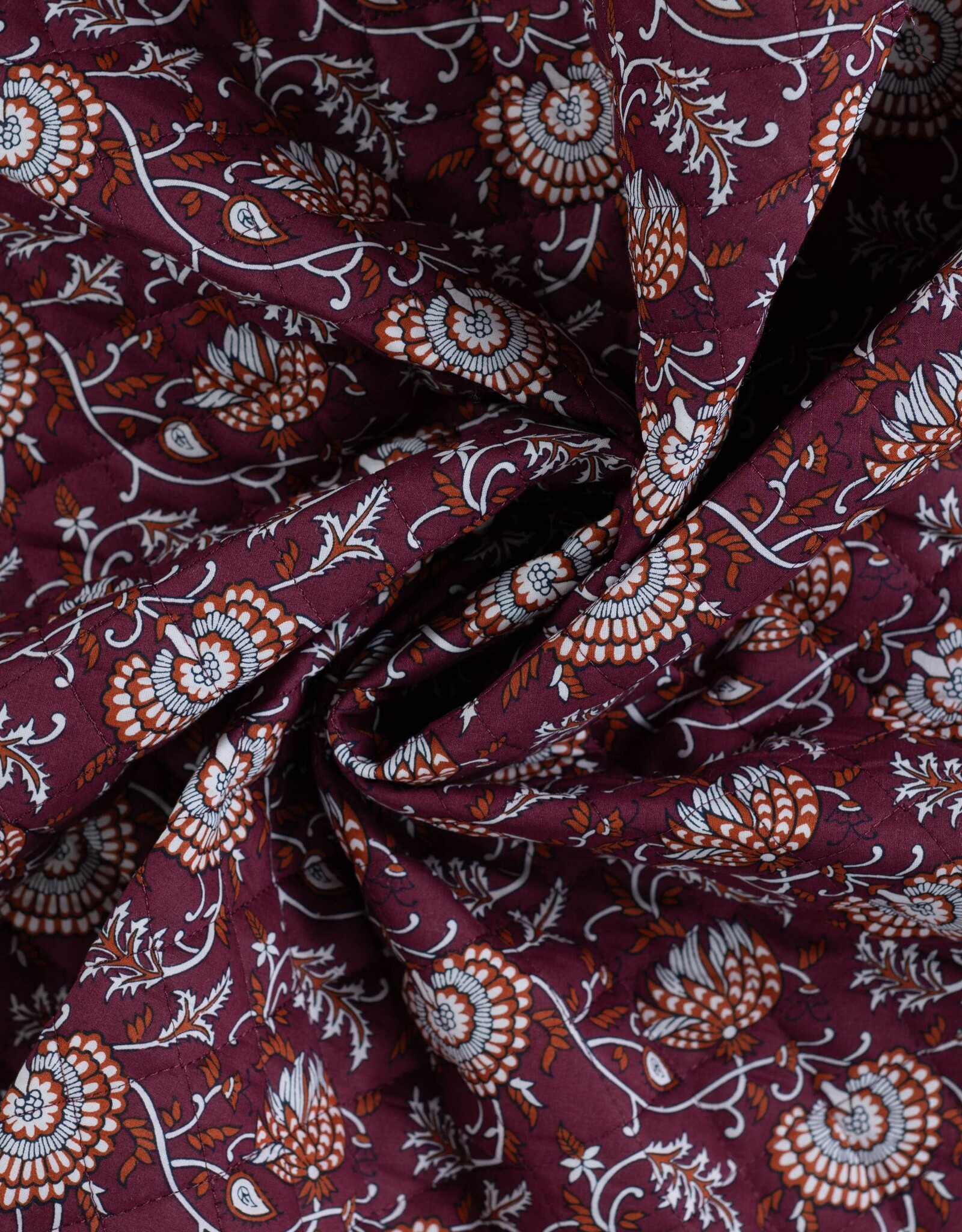 Stepper katoen - Bordeaux & Rust