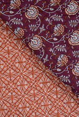 Stepper katoen - Bordeaux & Rust