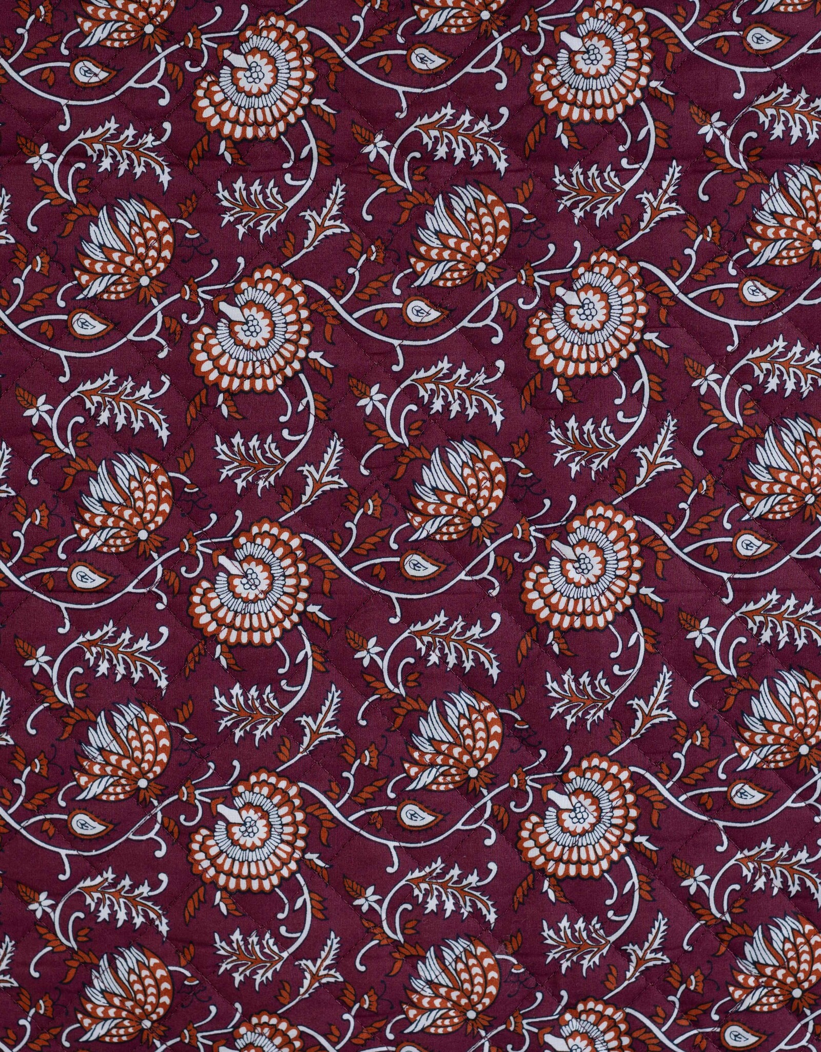 Stepper katoen - Bordeaux & Rust