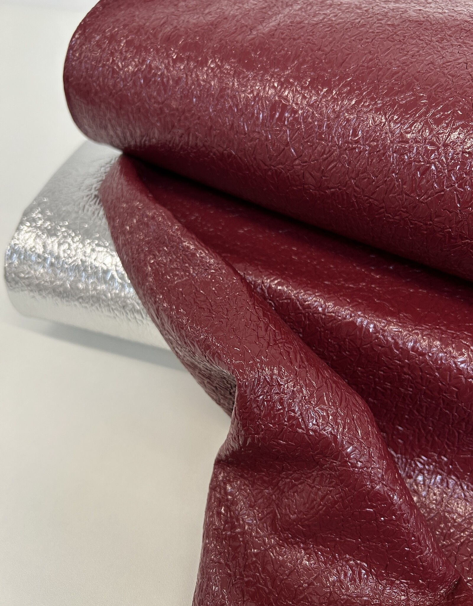 Fibre Mood Woven Foil Cracked - Esme - Bordeaux