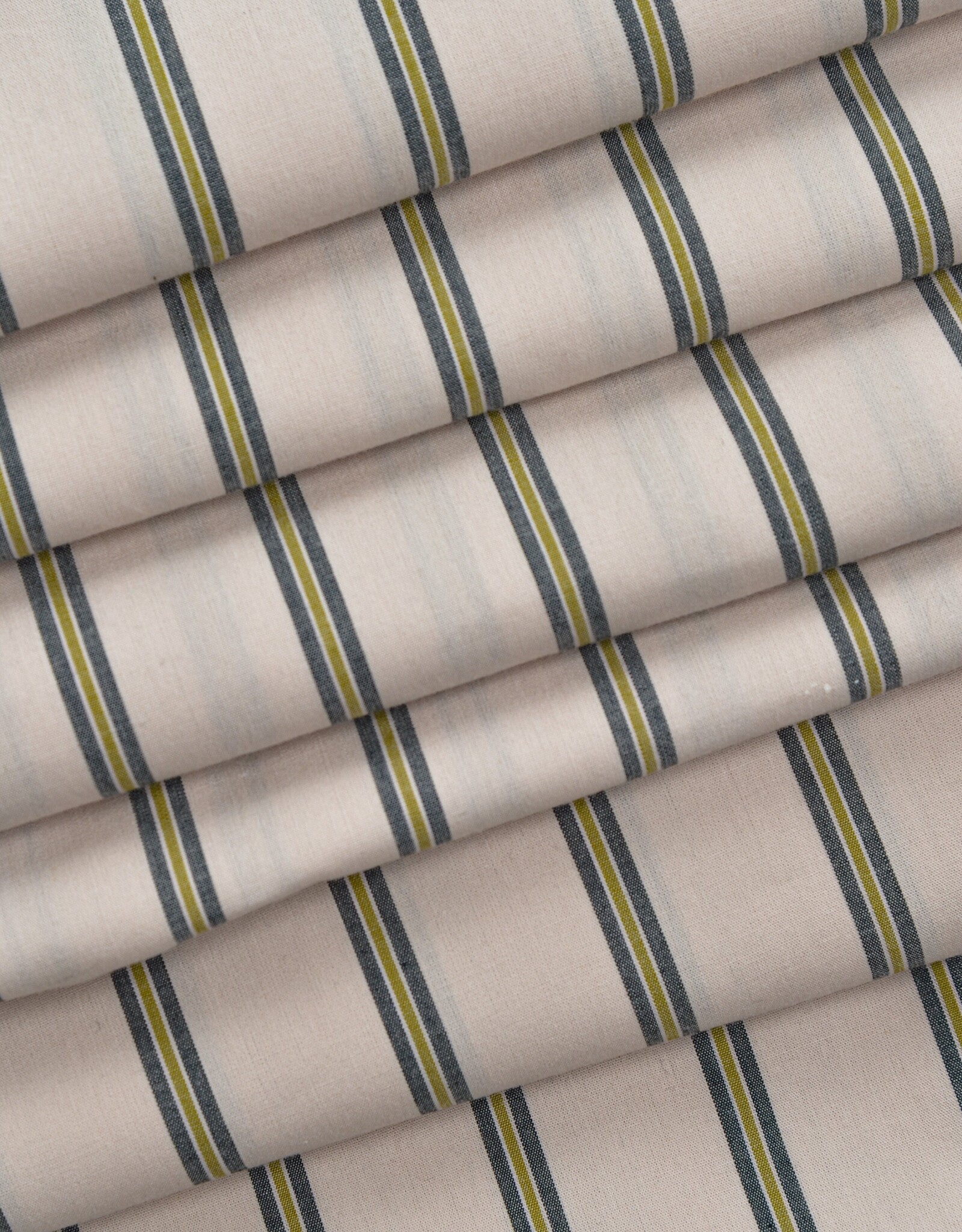 Atelier Brunette Cotton Fabric "Weave Line Milky Clay"
