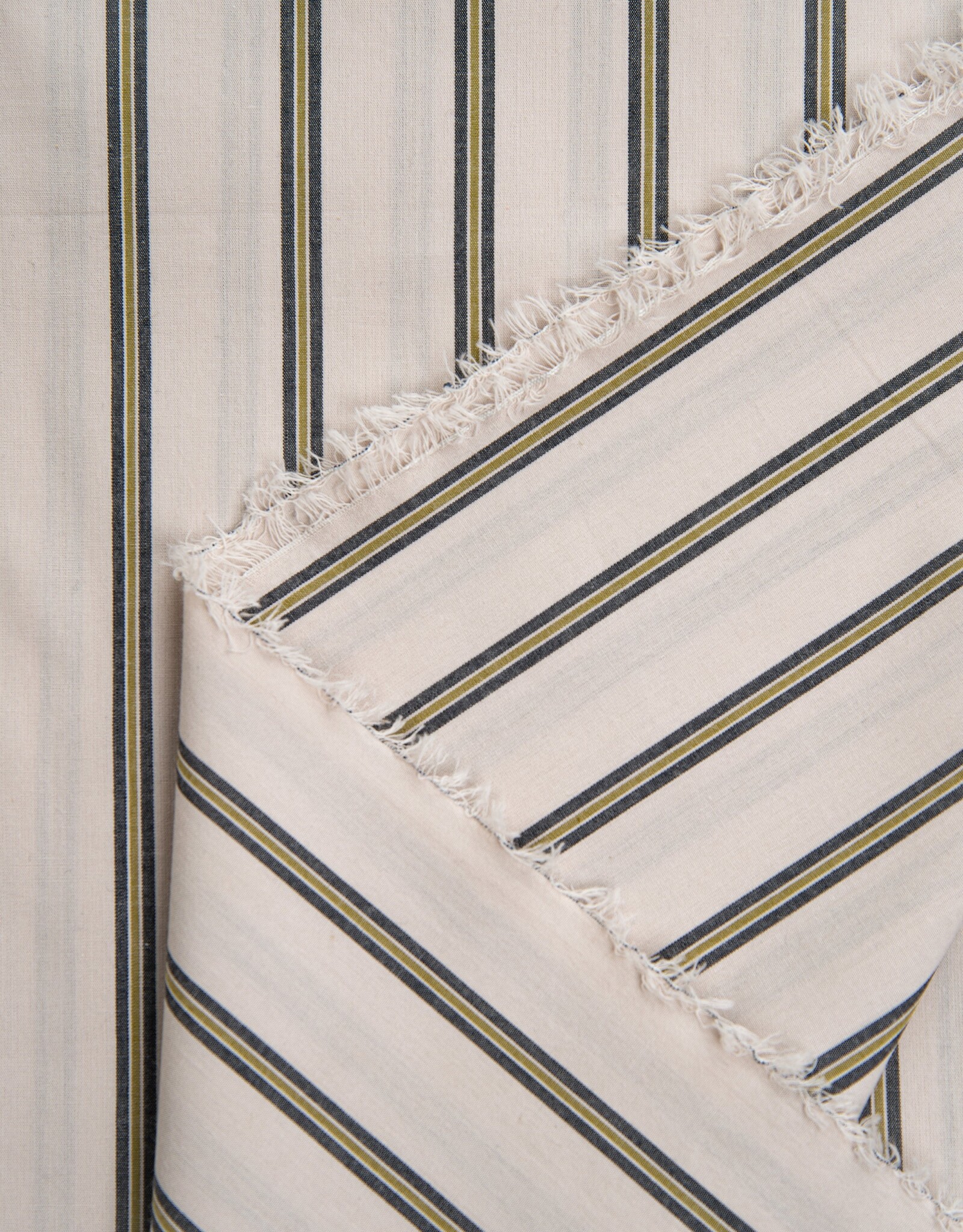 Atelier Brunette Cotton Fabric "Weave Line Milky Clay"