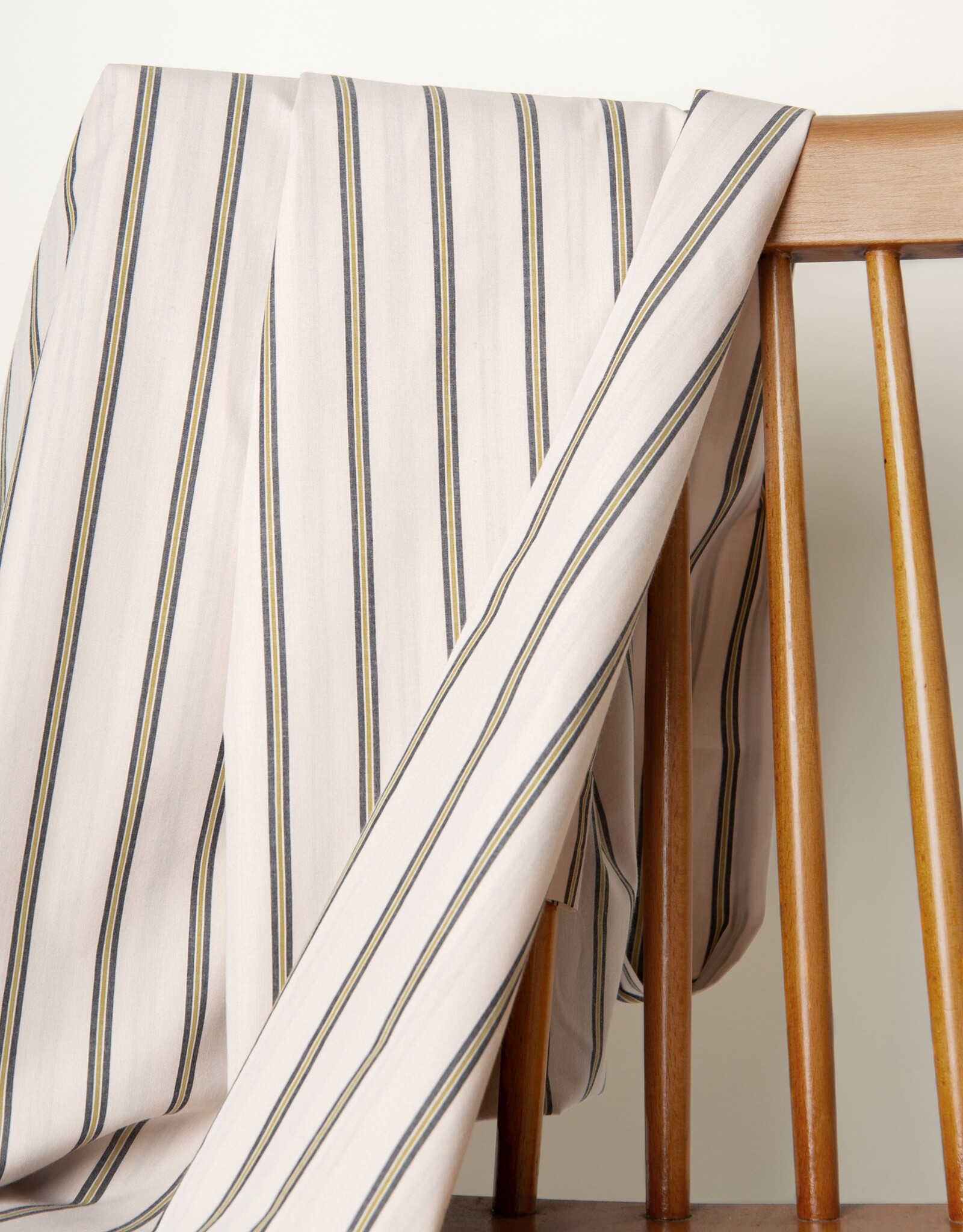 Atelier Brunette Cotton Fabric "Weave Line Milky Clay"