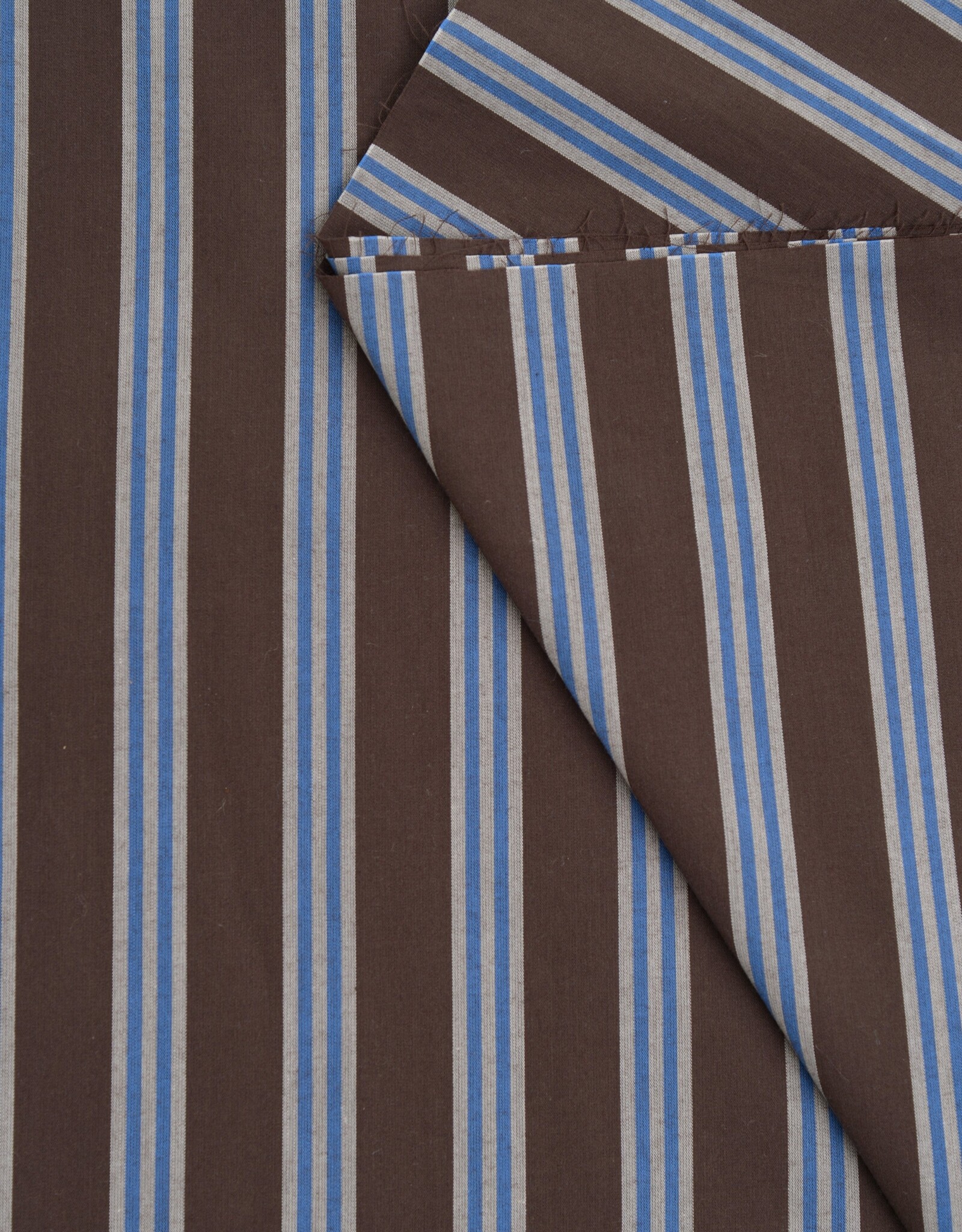 Atelier Brunette Cotton Fabric "Weave Line Oat Chocolate"