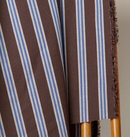 Atelier Brunette Cotton Fabric "Weave Line Oat Chocolate"