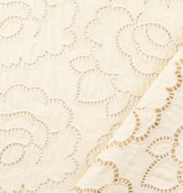 Gabardine Embroderie - Crème