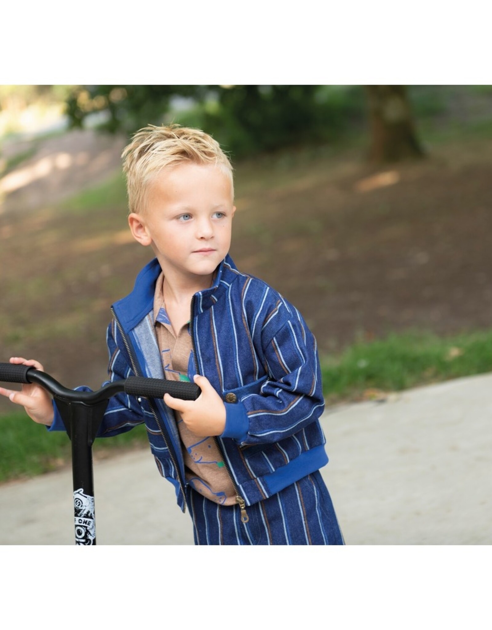 Jeans - Striped - Blue & Brown