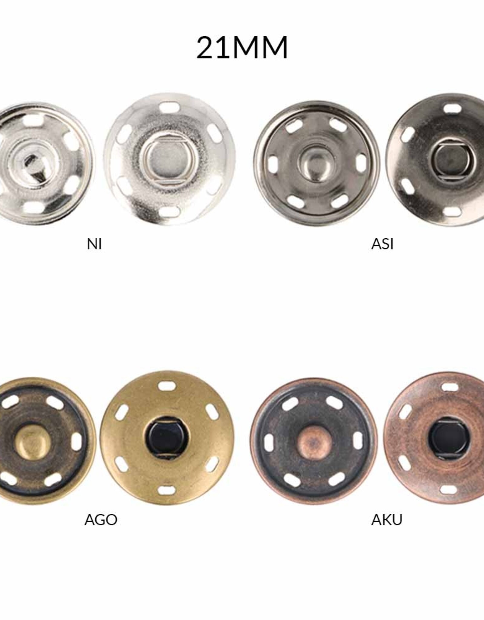 Drukknoop - maat 21mm