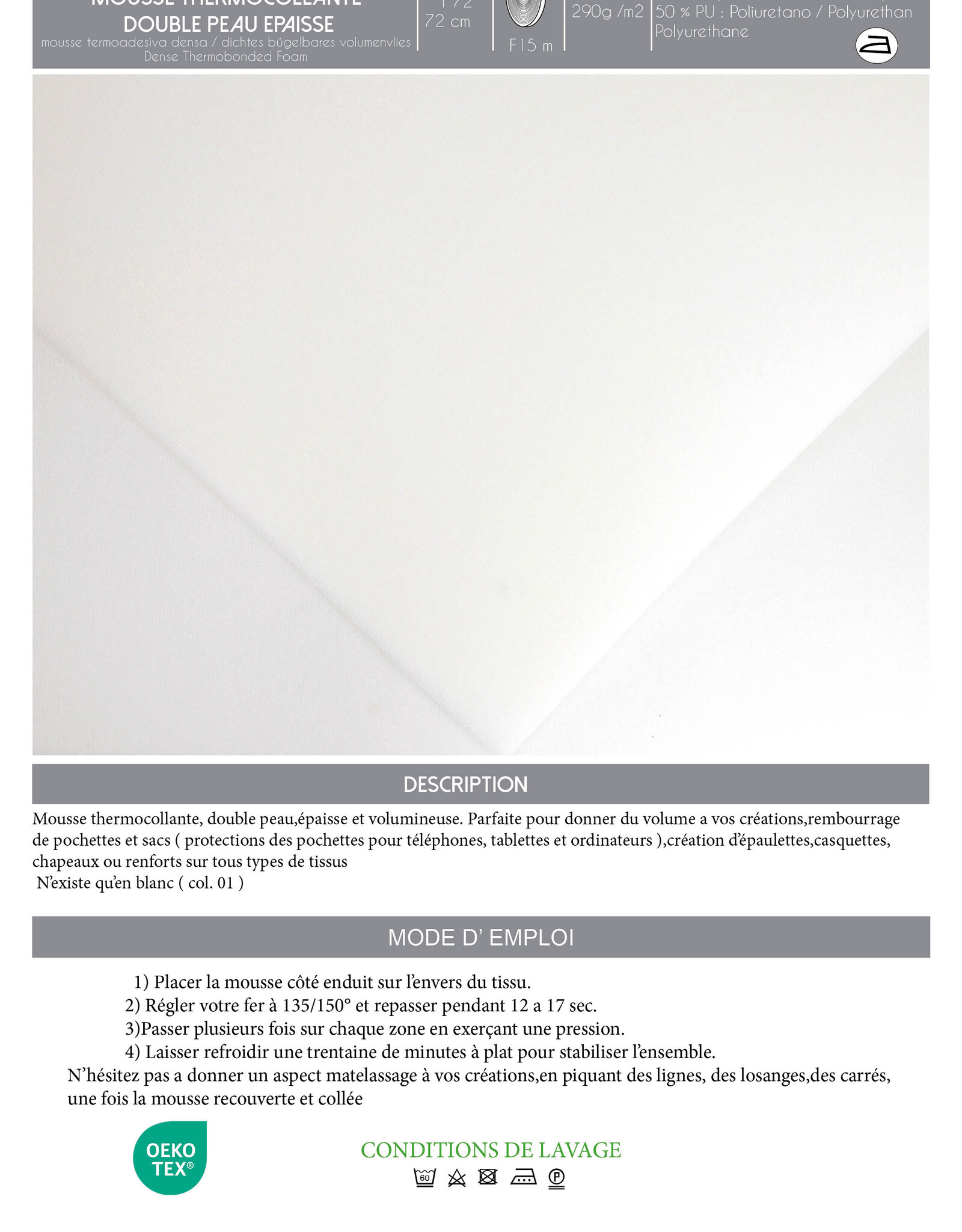 Foam verstevinging strijkbaar