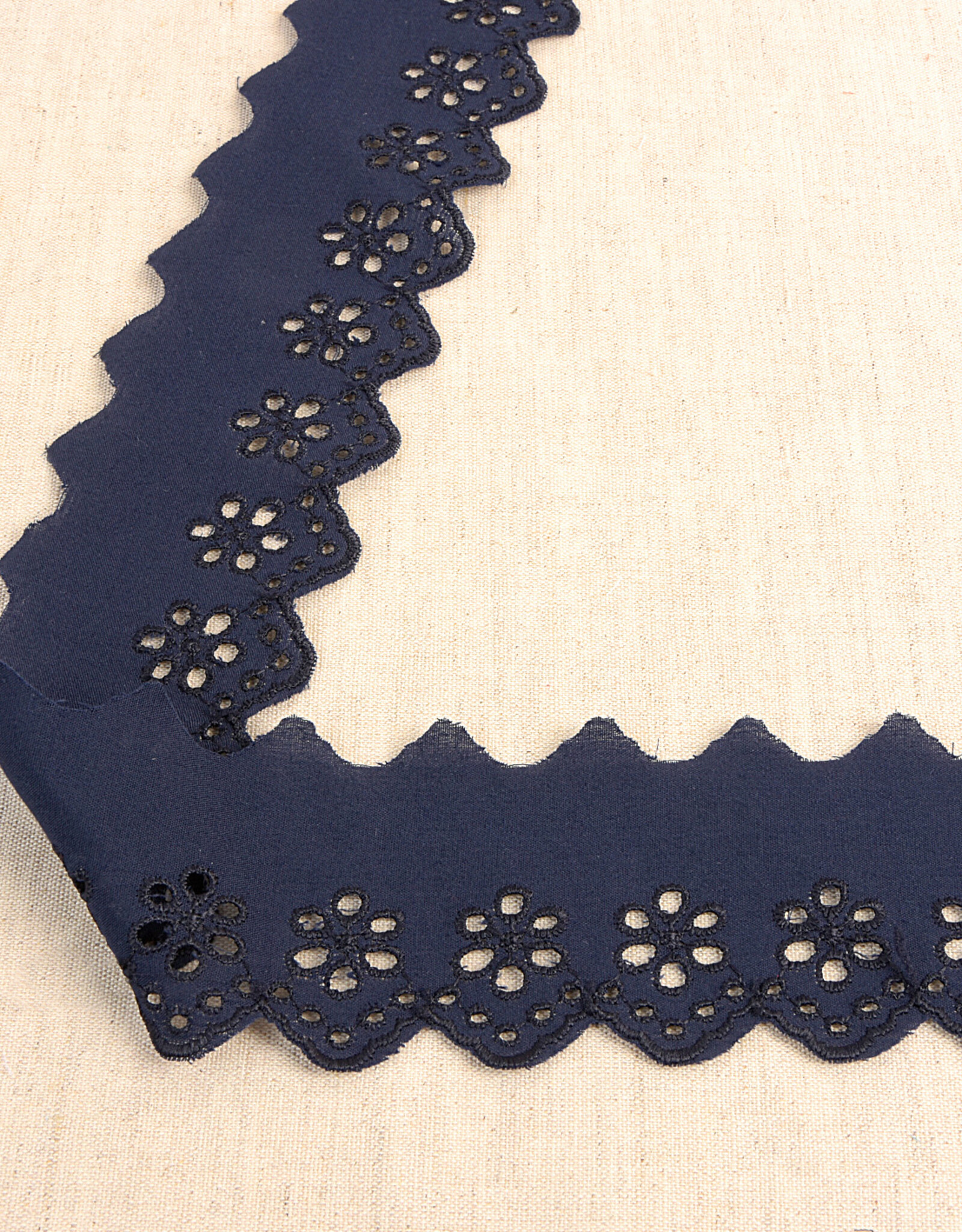 Broderie lint 6cm - Marineblauw