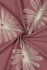 Katoen - Daisy Broderie - Mauve