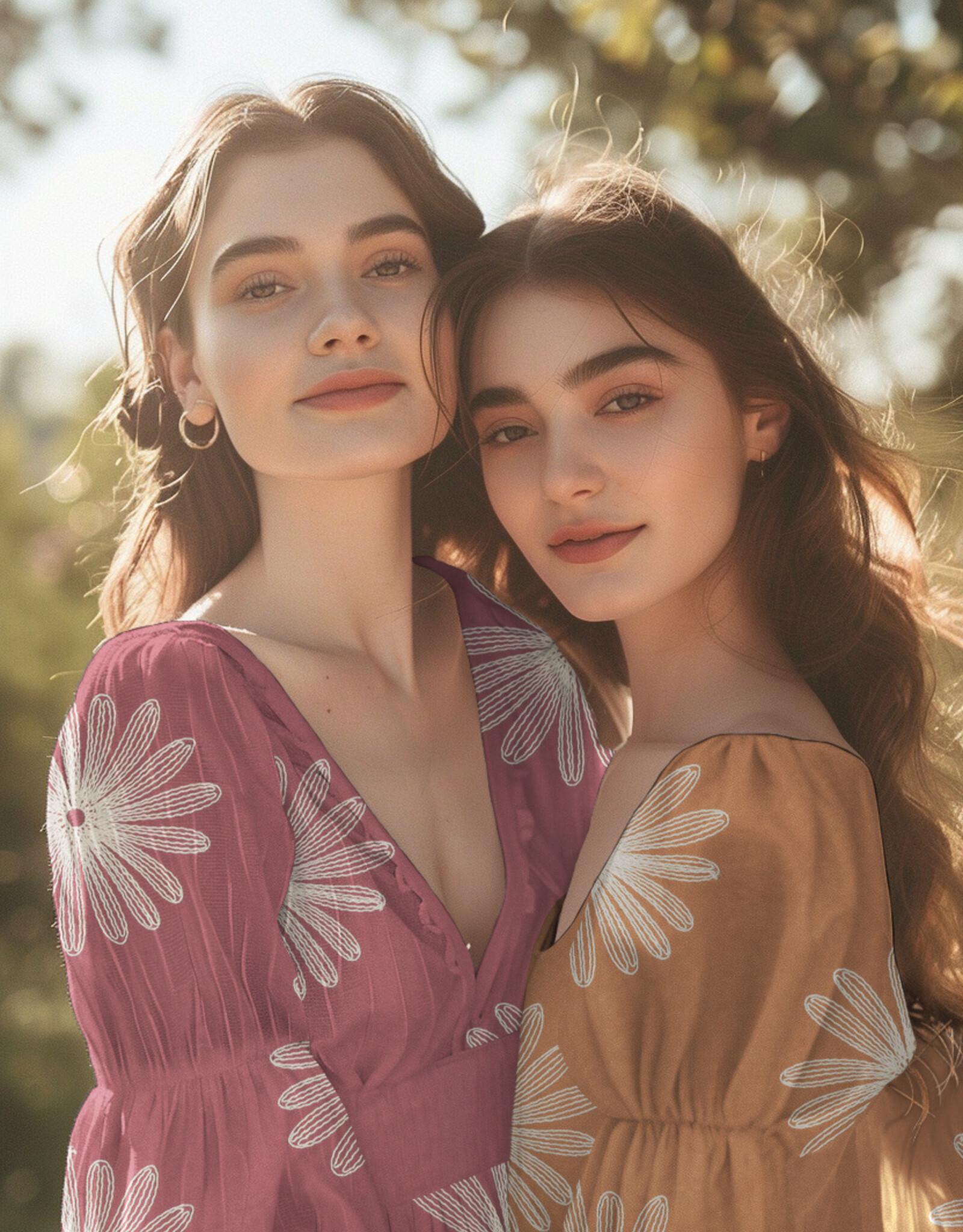 Katoen - Daisy Broderie - Mauve