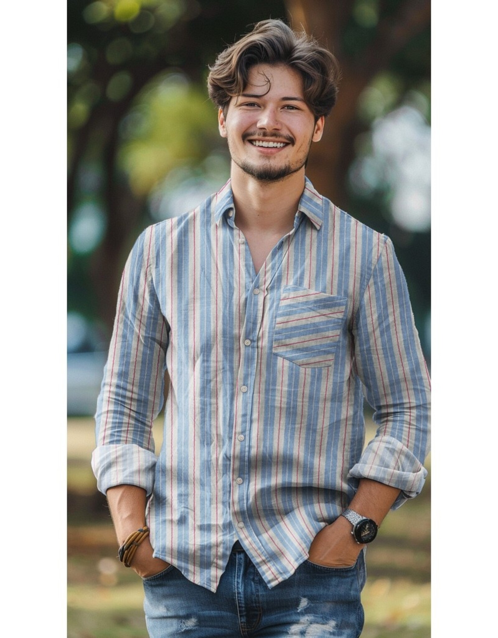 Double Gauze - Stripes - Green