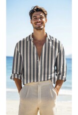 Linnen Viscose - Camisa a Rayas