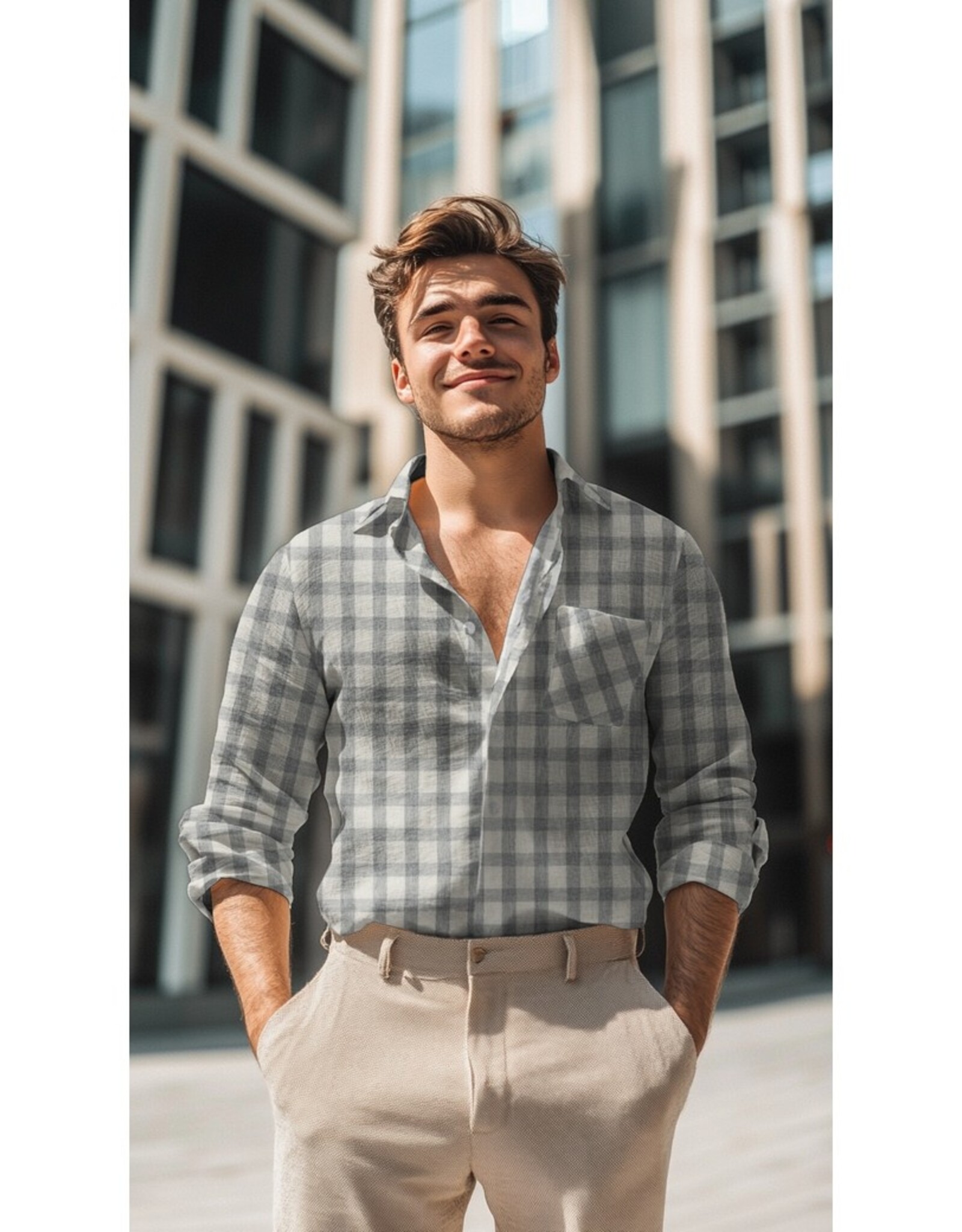 Double Gauze - Grand Vichy - Sage