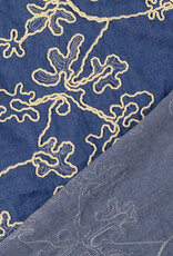Katoen Broderie - Mimosa - Blue