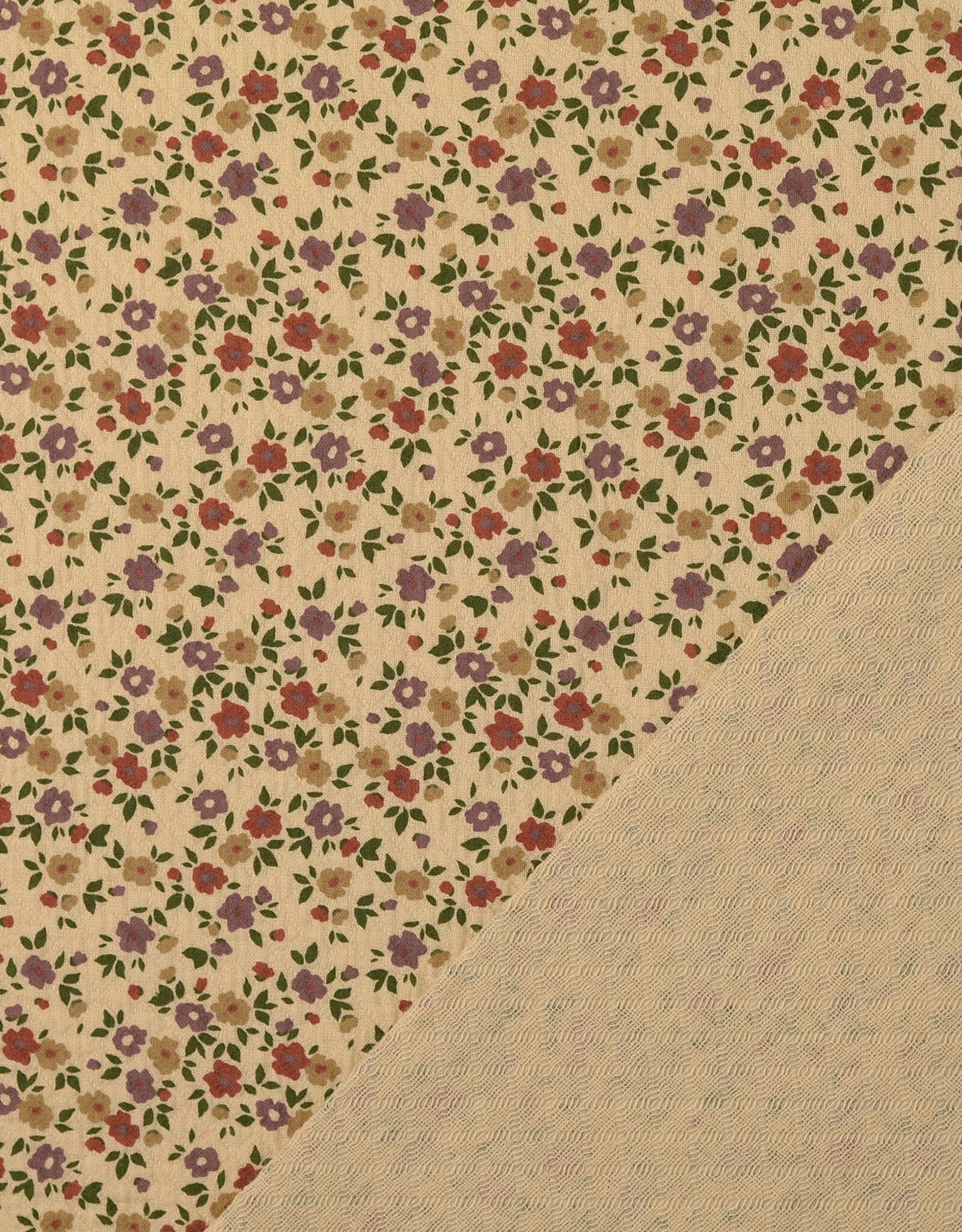 Katoen jacquard - Nude & Brick