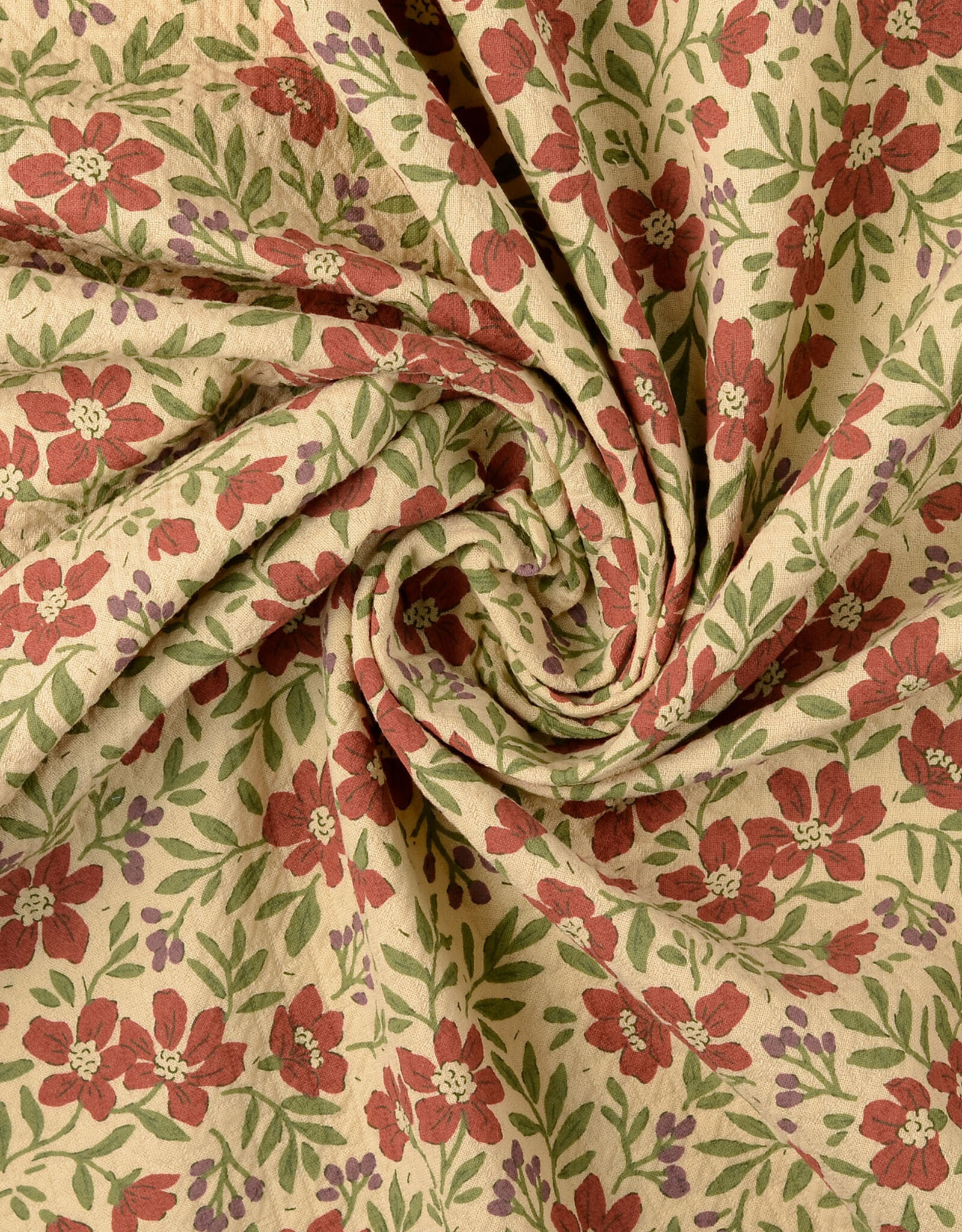 Katoen jacquard - Nude & Brick 2