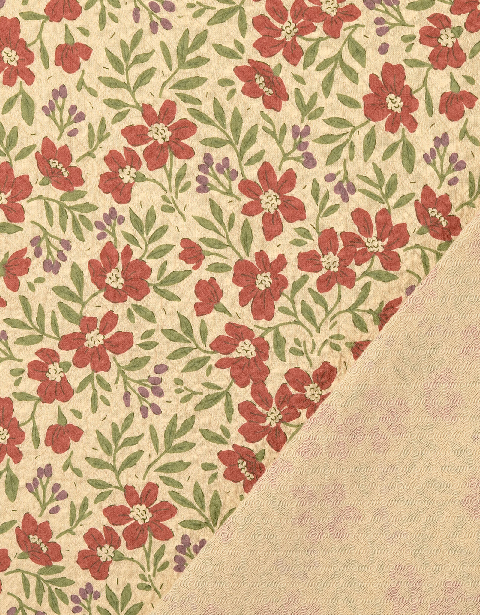 Katoen jacquard - Nude & Brick 2