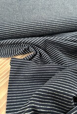 Glitter streepjes tricot - marine