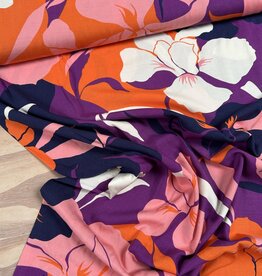 Viscose Poplin - Hibiscus - Orange